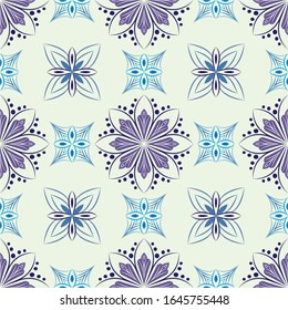 Ilustración de ornamento de fondo abstracto. Impresión vectorial textil para ropa de cama, chaqueta, diseño de paquete, tela y conceptos de moda. Patrón transparente con flores