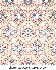 Ilustración de ornamento de fondo abstracto. Impresión vectorial textil para ropa de cama, chaqueta, diseño de paquete, tela y conceptos de moda. Patrón transparente con flores