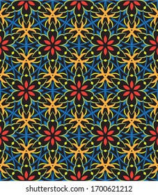 Abstract background ornament illustration. Vector textile print for bed linen, jacket, package design, fabric and fashion concepts. Seamless pattern with flowers