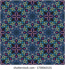 Ilustración de ornamento de fondo abstracto. Impresión vectorial textil para ropa de cama, chaqueta, diseño de paquete, tela y conceptos de moda. Patrón sin foco con flores