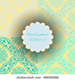 abstract background. ornamental.sky blue siamless pattern