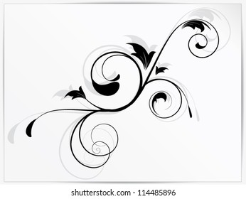 Abstract background with ornamental floral elements and swirls