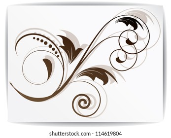 Abstract background with ornamental floral elements and swirls