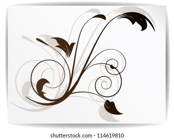 Abstract background with ornamental floral elements and swirls