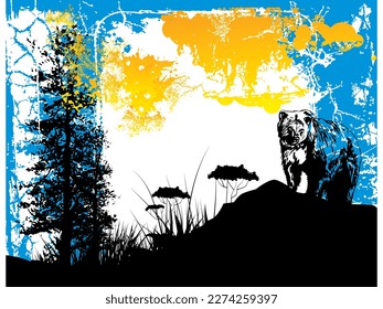 abstract background with ornaments of irregular colors