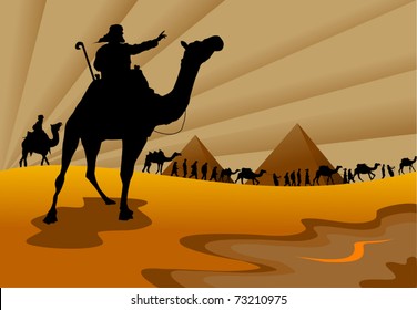 Abstract background - out of the Jews from Egypt ((vector and illustration);