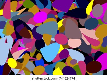 Abstract background out of random geometrical shapes. Chaotic complicated picture.
