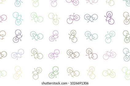 Abstract background with outline of bicycle. Cartoon style vector.