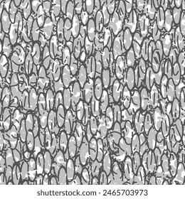 Fondo Abstractas con un montón de guijarros grises ovalados con manchas blancas y contorneados con negro. Vector sin patrón.