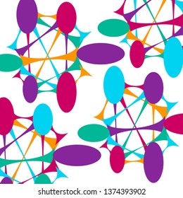 Abstract background with ovals connected by a web. Coloful vector illustration. EPS10
