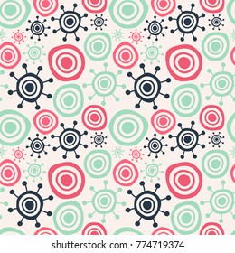Abstract background with ovals. Seamless vector pattern.