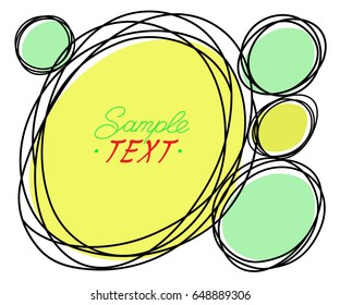 Abstract background of ovals surrounded by lines.Vector illustration.Space for text.Flat .