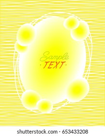 Abstract background of ovals surrounded by lines.Vector illustration.Space for text.Yellow on white  .