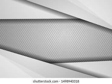 Abstract background overlap dimension grey vector. metal background surface illustration for web design - Modern lighted silver.