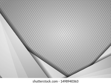 Abstract background overlap dimension grey vector. metallic modern white frame design innovation concept layout background.