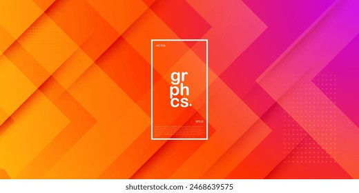 Abstract background overlap geometric colorful orange and purple gradient stripes and arrows concept on trendy color background. Poster and banner design. Eps10 vector