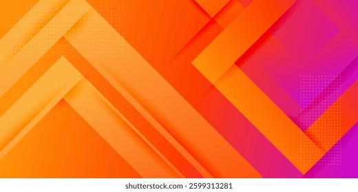 Abstract background overlap geometric colorful orange and purple gradient stripes and arrows concept on trendy color background. Poster and banner design. Eps10 vector