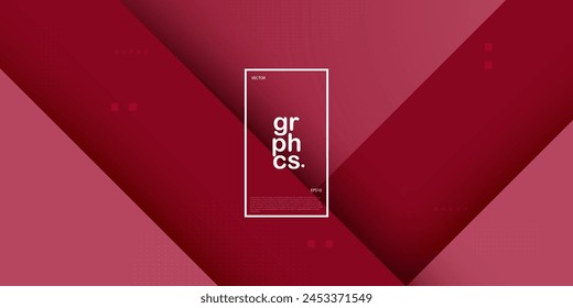 Abstract background with overlap red papercut on geometric background color design. Modern overlap futuristic background with shadow. Eps10 vector