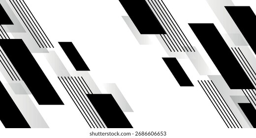 Fondo Abstractas con capas negras superpuestas y decoración de efecto rayado diagonal. Concepto moderno de estilo a rayas para Anuncios de Web, volantes, tarjetas o cubiertas de folletos.