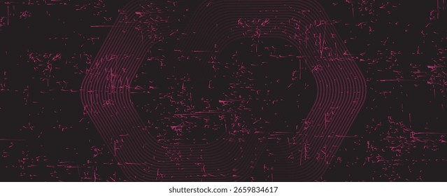 Fundo abstrato de sobreposição de hexágonos pretos e cor-de-rosa em um espaço brilhante com decoração de efeito de linha. Conceito de estilo de círculo, elemento de design gráfico moderno para banners, folhetos, moderno.