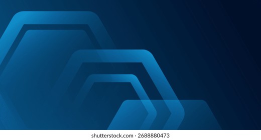 Fondo Abstractas con superposición de Formas hexagonales de gradiente azul y negro. Fondo moderno con patrón de forma geométrica simple.