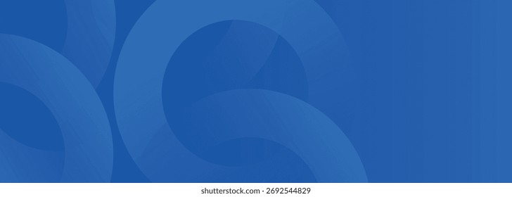 Abstract background with overlapping blue gradient circle shape design. Modern curved background concept for banners, websites and advertisements.
