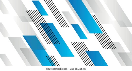 Abstract background with overlapping blue layers and diagonal striped effect decoration. Modern striped style concept for web banners, flyers, cards, or brochure covers.