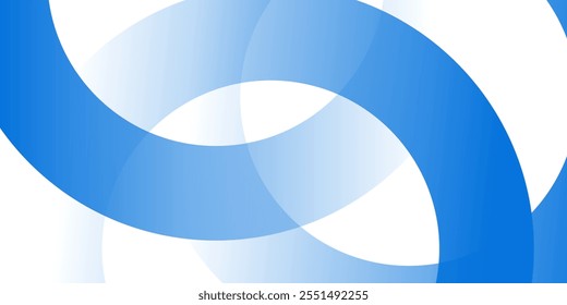 Fondo Abstractas con Formas circulares superpuestas en azul y blanco, creando una sensación de profundidad y fluidez. Ilustración vectorial