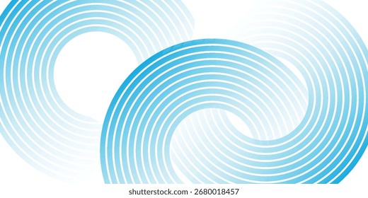 Fundo abstrato com sobreposição azul e branco gradiente círculo decoração efeito. Elemento de design gráfico com listras para capas, folhetos, cartões ou brochuras. EPS. 2