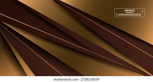 Fondo Abstractas con el concepto de diseño de patrón de triángulo marrón y dorado superpuesto. Vector eps10.