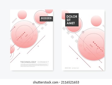 Abstract background with overlapping circles and lines and dots. Dynamic motion design. Modern simple structure. Technology and connection concept