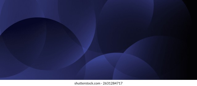 Fondo Abstractas con círculos superpuestos. Fondo púrpura con una textura degradada. Los tonos púrpura oscuro y púrpura claro dominan el fondo. Fondo de gradiente de Vector de círculos abstractos mínimos