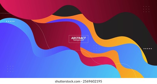 Abstract background overlapping colorful waves with simple shape pattern looks 3D. Futuristic and luxury banner design. Vector Eps10