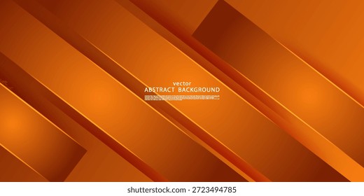 Fundo abstrato de retângulos laranja escuro sobrepostos. Design de elemento de padrão luxuoso com luz fria. Vetor EPS10.