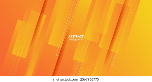 Abstract background overlapping with geometric orange gradient lines and rectangle concept on trending color background. Poster and banner design. Vector Eps10