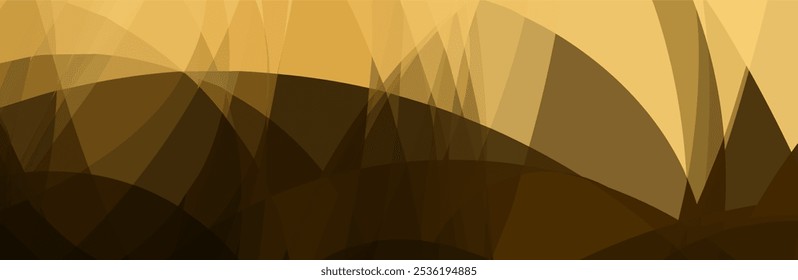 Abstract background with overlapping geometric shapes in brown and yellow tones.