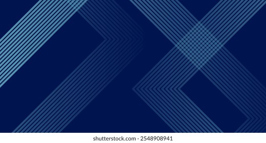 Abstract background with overlapping geometric shapes in various shades of blue. The design consists of diagonal lines and a grid-like surface. It creates depth and movement. Vector illustration