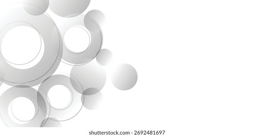 Abstract background with overlapping gray and white circles.