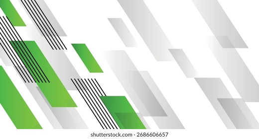 Fondo Abstractas con capas verdes superpuestas y decoración de efecto rayado diagonal. Concepto moderno de estilo a rayas para Anuncios de Web, volantes, tarjetas o cubiertas de folletos.