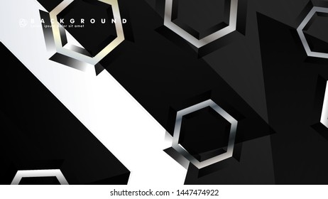 abstract background with overlapping hexagon shapes. vector design with gray and white