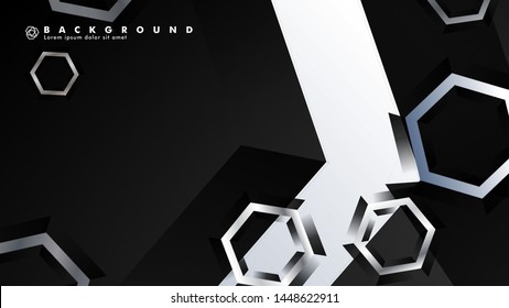 abstract background with overlapping hexagon shapes. vector design with gray and white