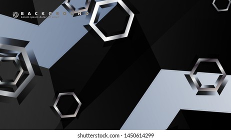 abstract background with overlapping hexagon shapes. vector design with gray and white