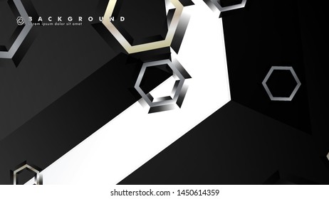 abstract background with overlapping hexagon shapes. vector design with gray and white