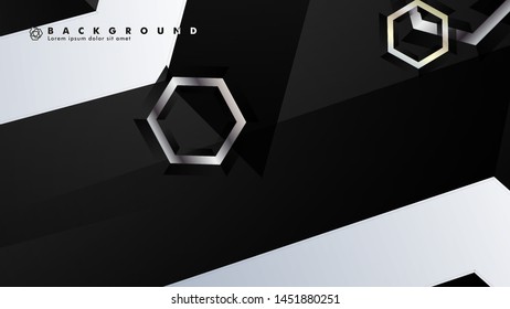 abstract background with overlapping hexagon shapes. vector design with gray and white