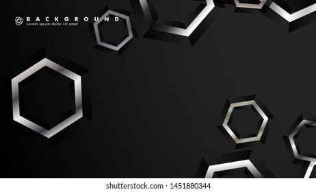 abstract background with overlapping hexagon shapes. vector design with gray and white