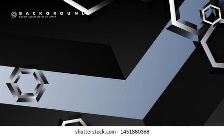abstract background with overlapping hexagon shapes. vector design with gray and white
