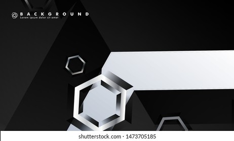 abstract background with overlapping hexagon shapes. vector design with gray and white