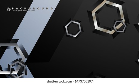 abstract background with overlapping hexagon shapes. vector design with gray and white