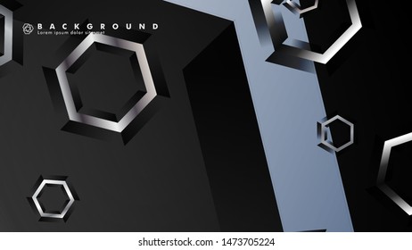abstract background with overlapping hexagon shapes. vector design with gray and white
