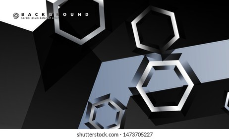 abstract background with overlapping hexagon shapes. vector design with gray and white